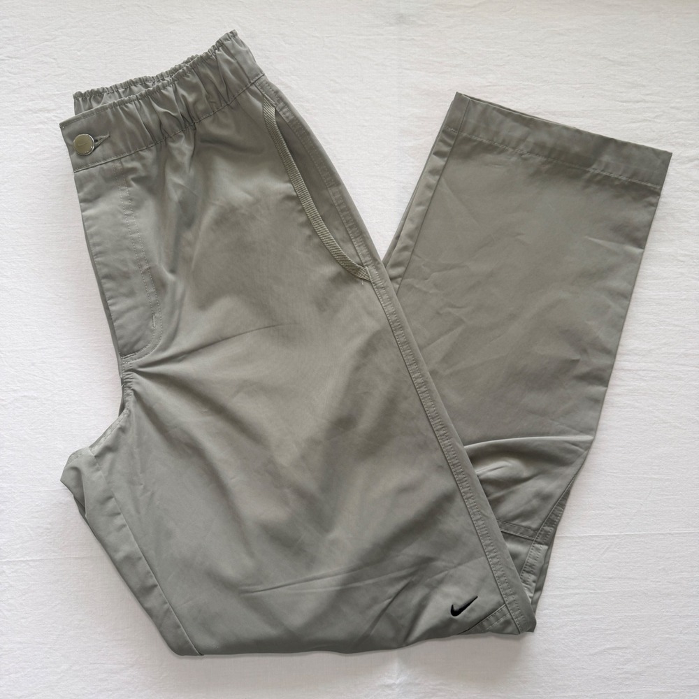 Nike Woven Pant XS Olive Green Elastic Waist Drawstring Swoosh Casual Streetwear